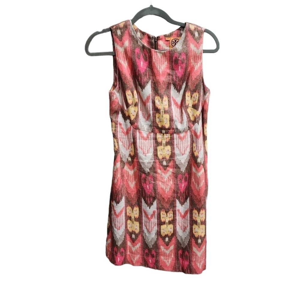 💜 TORY BURCH Southwest arrow print metallic dress 32081419 Glitter Designer